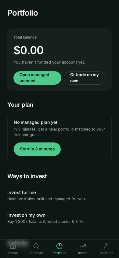 Portfolio compliance overview in Musaffa